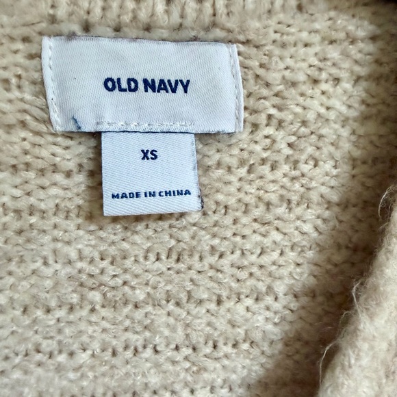 Old Navy Cream Womens Textured Knit Open Cardigan Sweater Coat Oatmeal Beige XS - Picture 2 of 5